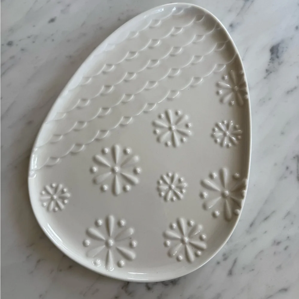 Original Designer Jonathan Adler White Porcelain Easter Egg Plate Platter